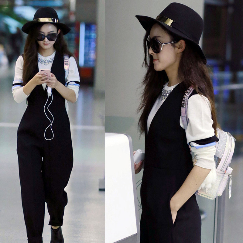 赵丽颖穿阔腿哈伦裤连体裤,赵丽颖穿阔腿裤图片