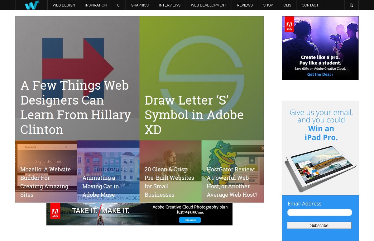 网页设计十大创意,网页设计五个优秀网站推荐