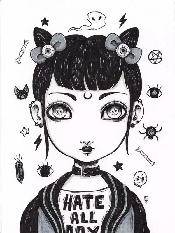 插画魔卡少女樱,插画少女和猫图片