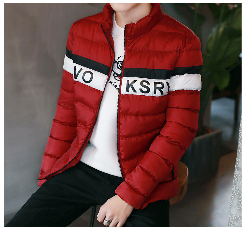 棒球领加厚棉服外套，冬日下的阳光型男