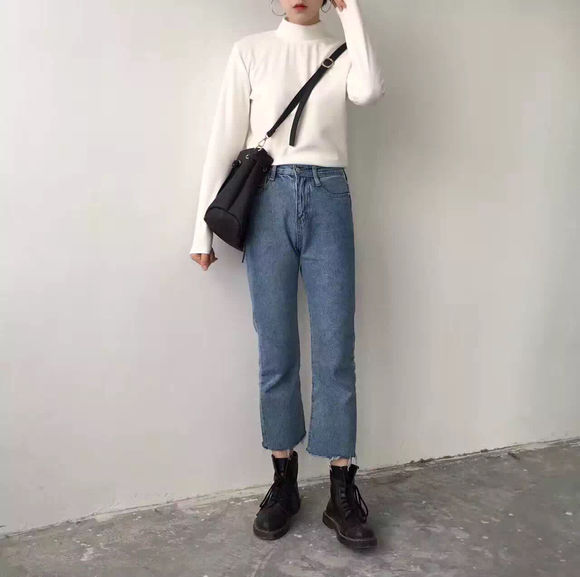 打底百搭拼色毛衣,日韩系风格搭配衣服