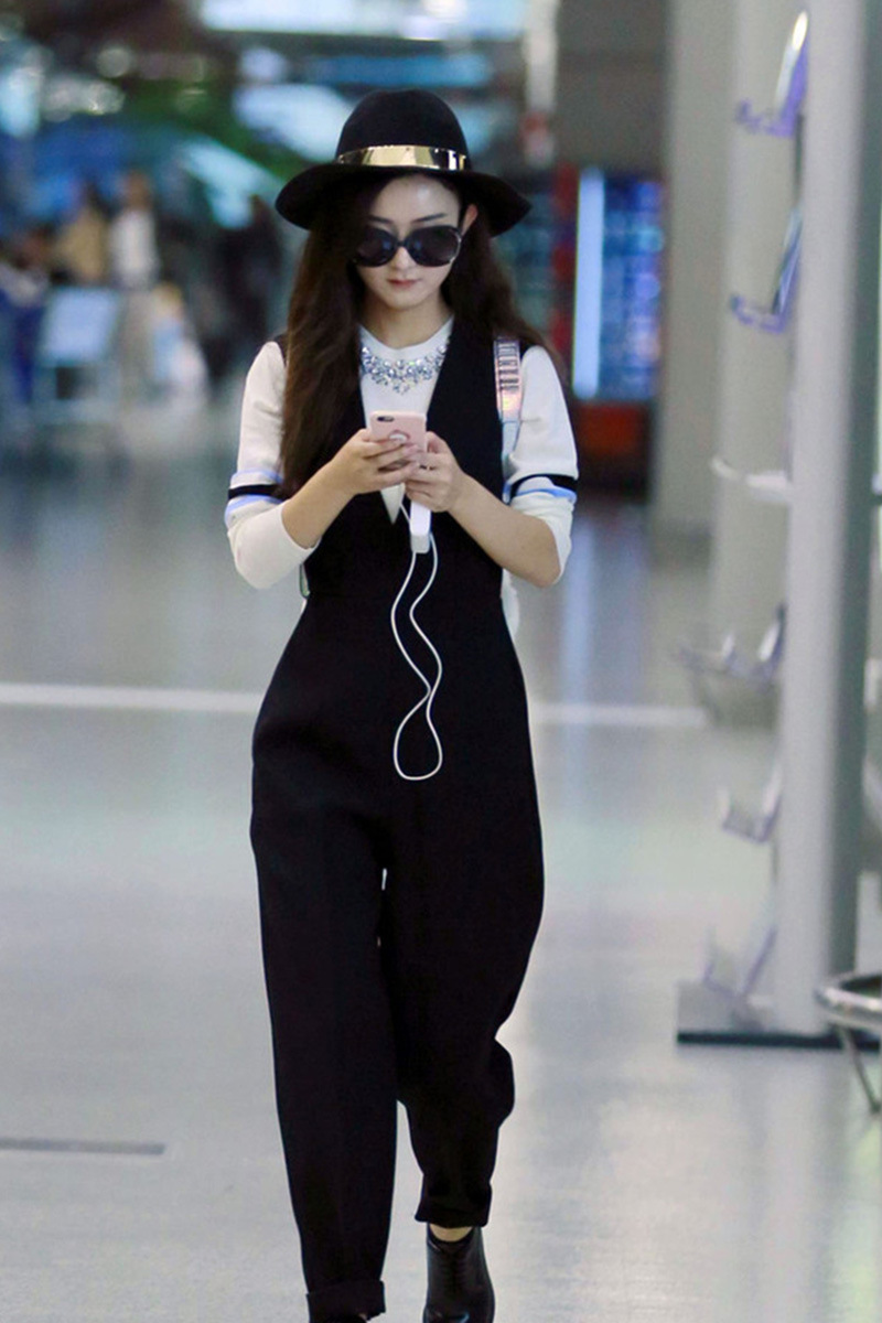 赵丽颖穿阔腿哈伦裤连体裤,赵丽颖穿阔腿裤图片