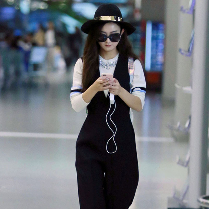 赵丽颖穿阔腿哈伦裤连体裤,赵丽颖穿阔腿裤图片