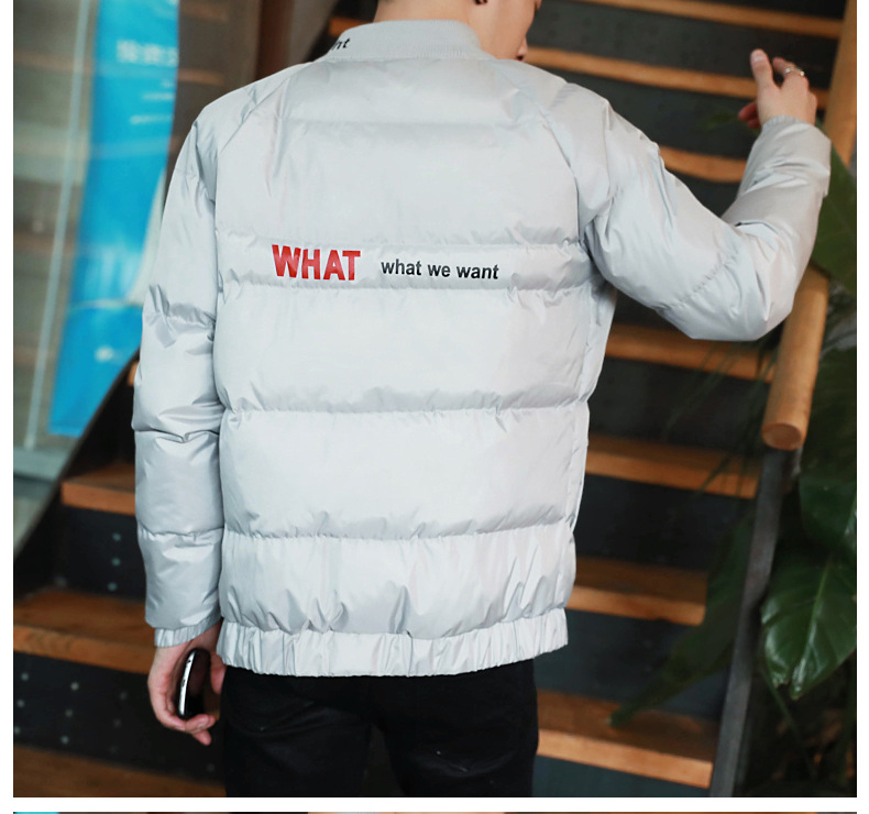 棒球领加厚棉服外套，冬日下的阳光型男