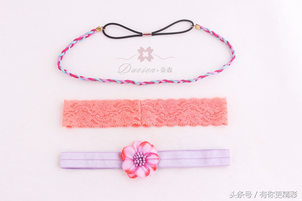 简约休闲头带蕾丝头带花朵头带编织头带朵森布艺发饰批发