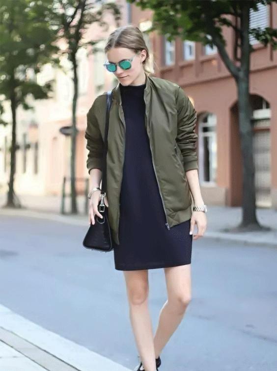 冬季绿夹克穿搭,绿色夹克秋冬穿搭