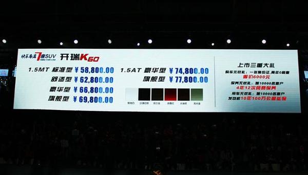 6万买suv还是mpv,开瑞k60五座值得买吗