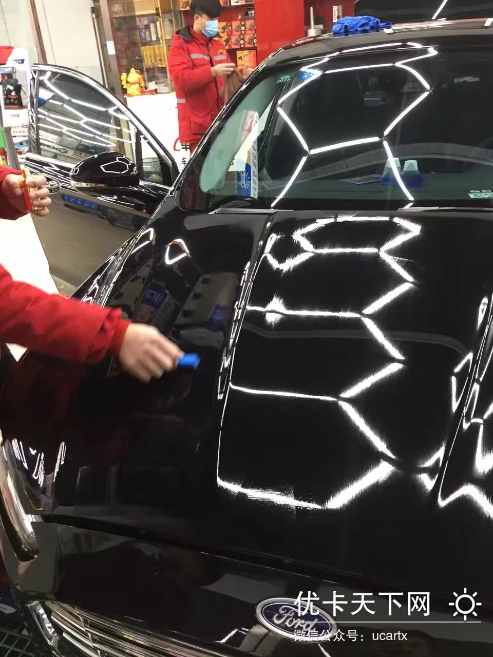 新蒙迪欧漆面,蒙迪欧坦桑石蓝镀晶