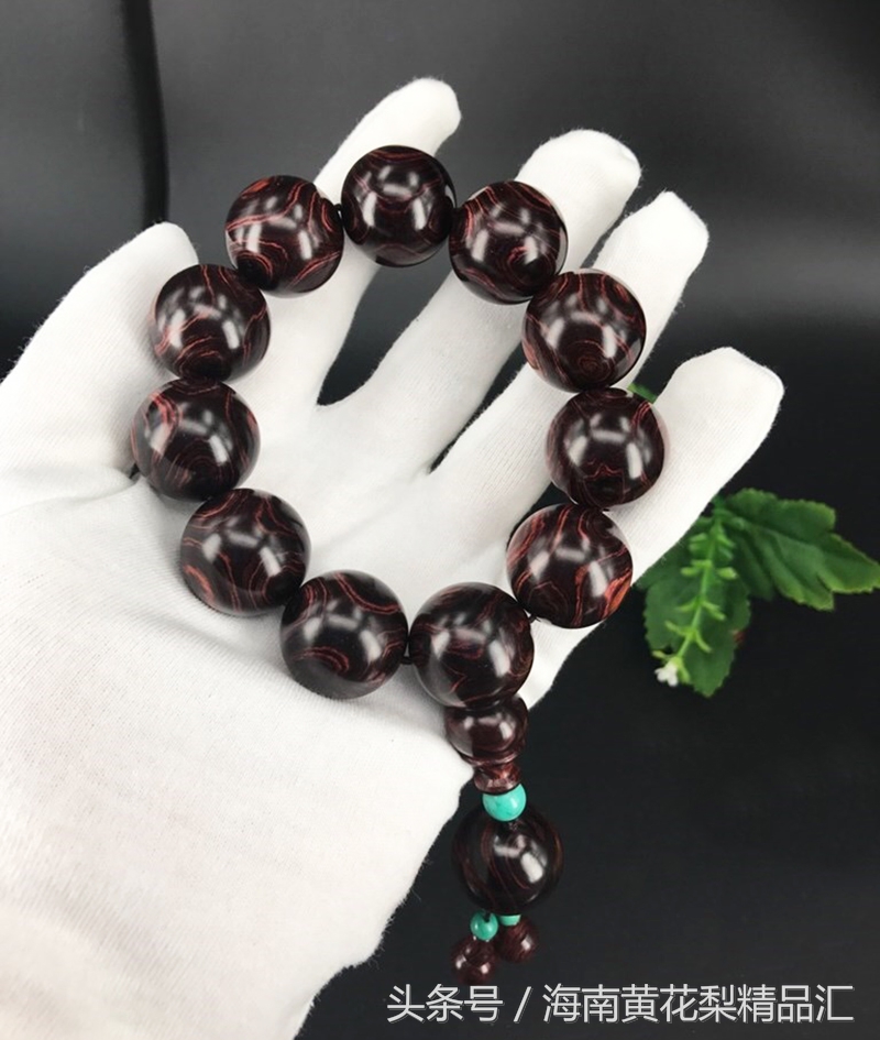 天价顶级海南黄花梨手串,国艺红越南黄花梨佛珠手串