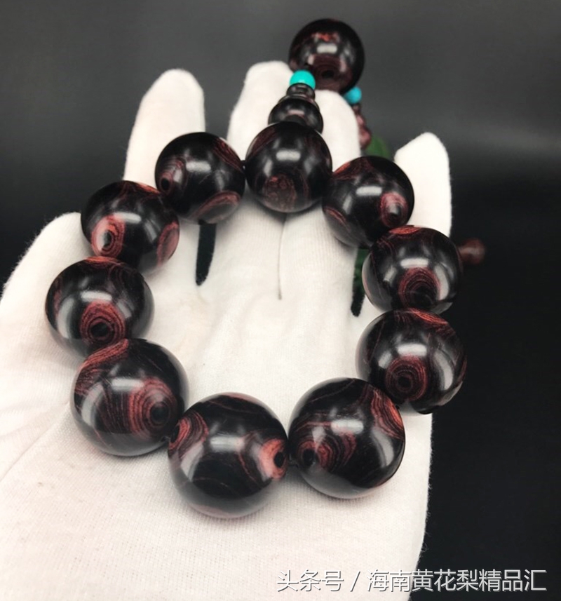 天价顶级海南黄花梨手串,国艺红越南黄花梨佛珠手串