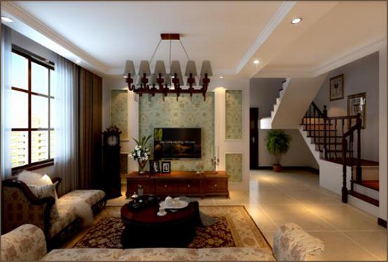 合肥苹果装饰装修案例美邻馨园129㎡12万美式风格