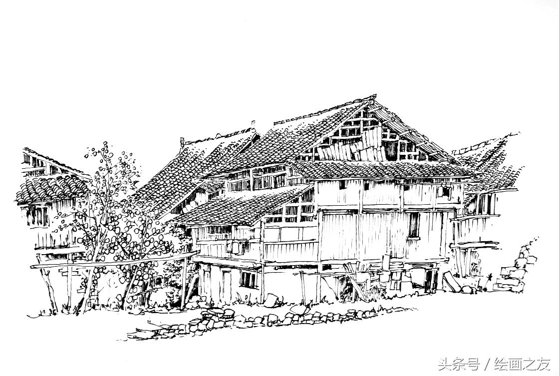 钢笔速写绘画技法教学,精选好课零基础钢笔风景速写入门