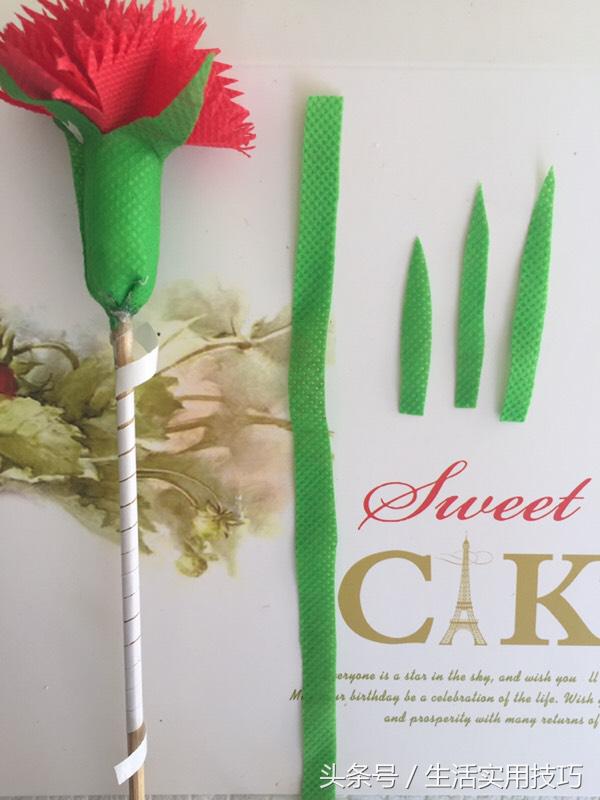 购物袋变废为宝康乃馨,购物袋做鲜花教程