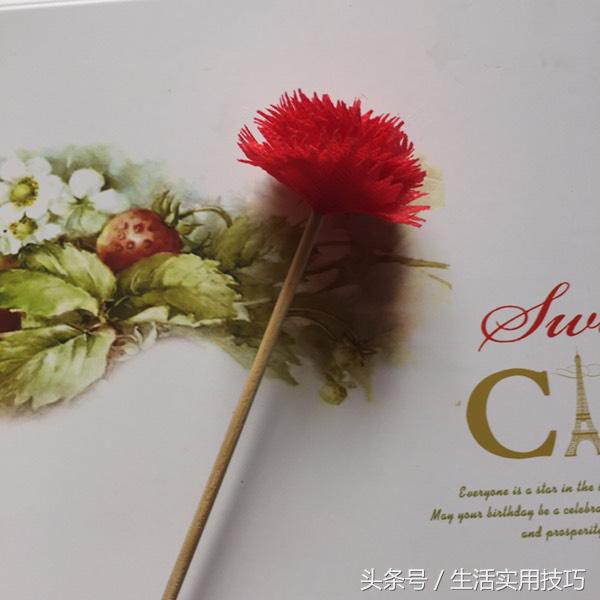 购物袋变废为宝康乃馨,购物袋做鲜花教程