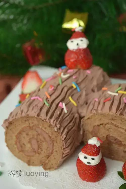 圣诞树桩蛋糕,圣诞节各种蛋糕做法