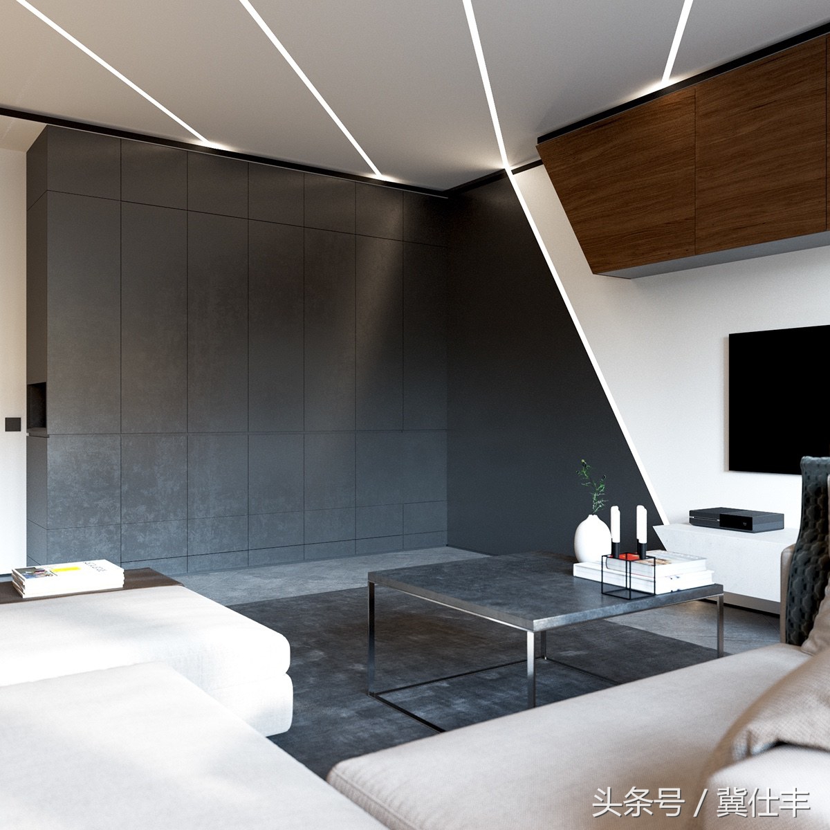 卧室悬浮床无主灯效果图,床可以折叠放到墙上吗