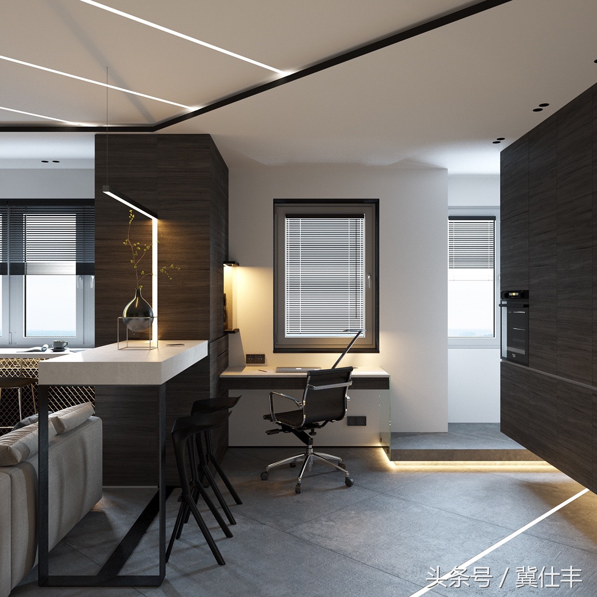 卧室悬浮床无主灯效果图,床可以折叠放到墙上吗