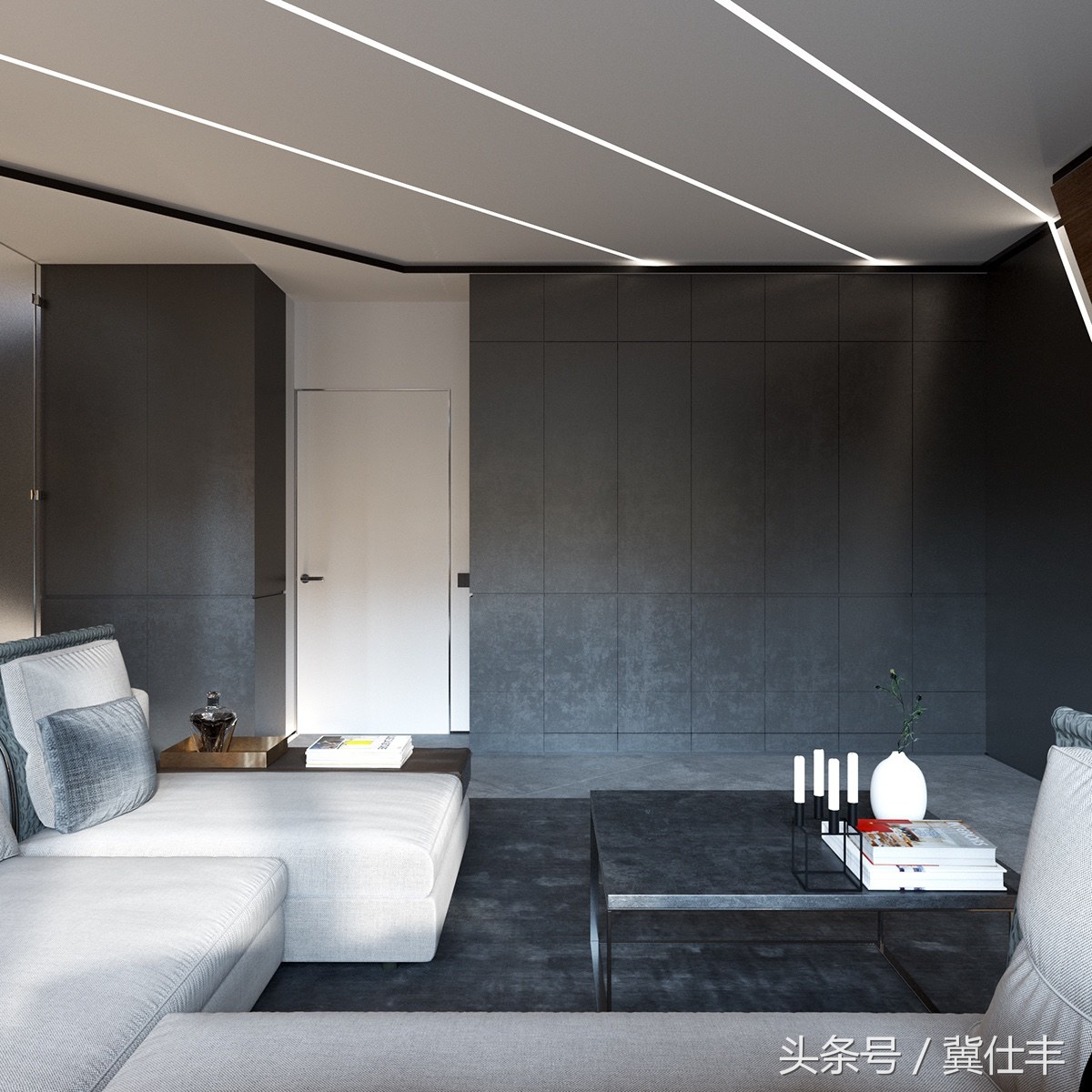 卧室悬浮床无主灯效果图,床可以折叠放到墙上吗