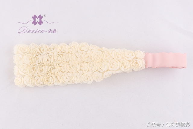 立体玫瑰花网纱面料,植绒玫瑰花材料包批发工厂