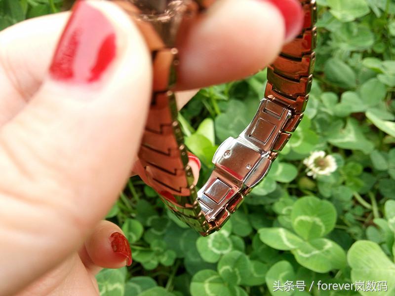 钨金双日历女表,钨钢防水简约女表