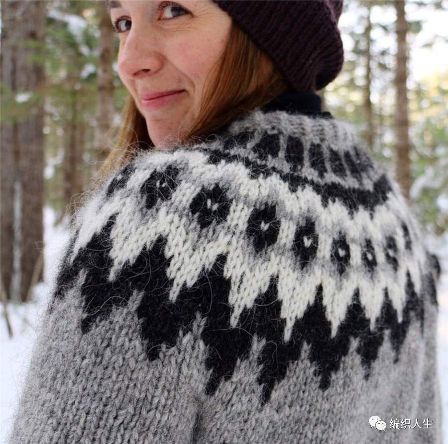 根西岛毛衣,费尔岛圆肩毛衣图解