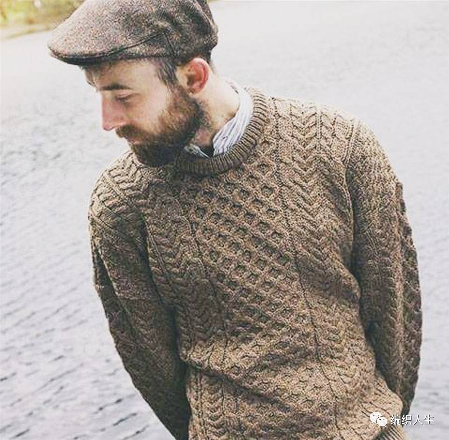 根西岛毛衣,费尔岛圆肩毛衣图解