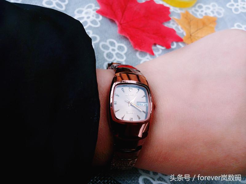 钨金双日历女表,钨钢防水简约女表