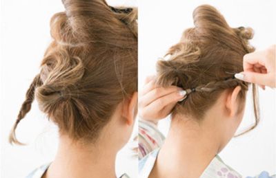 簪子盘发教程中短发,女生短发盘发简单好看的视频