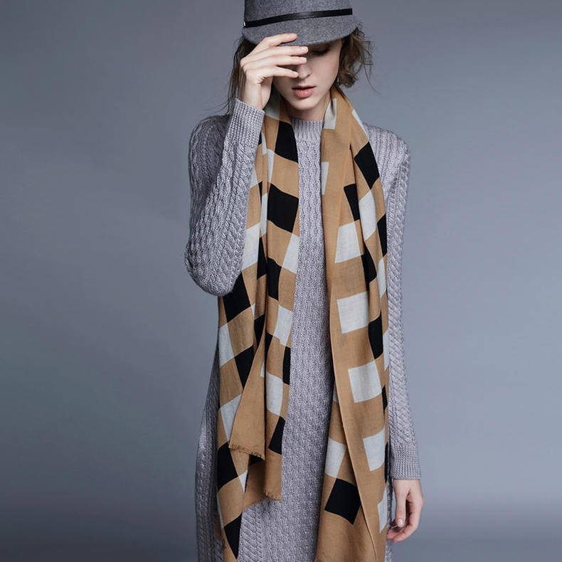 日系秋冬围巾穿搭,围巾没有流苏怎么系好看