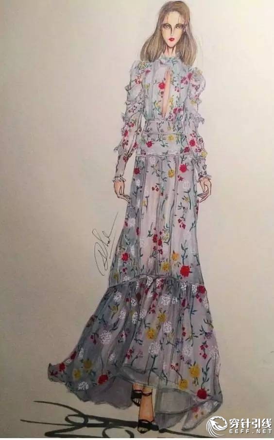服装设计手绘时装,手绘时尚潮流服装