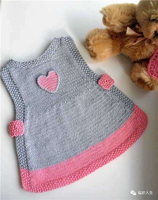 从下往上编织毛线背心裙怎样减针,毛线编织宝宝拼色背心裙图片大全
