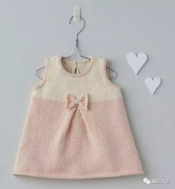 从下往上编织毛线背心裙怎样减针,毛线编织宝宝拼色背心裙图片大全
