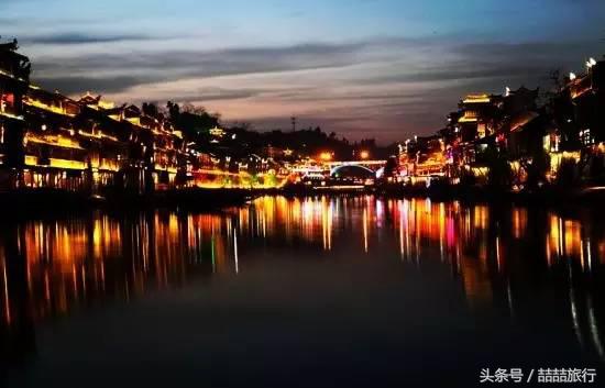 湘西凤凰城沱江风景,印象湘西凤凰古城