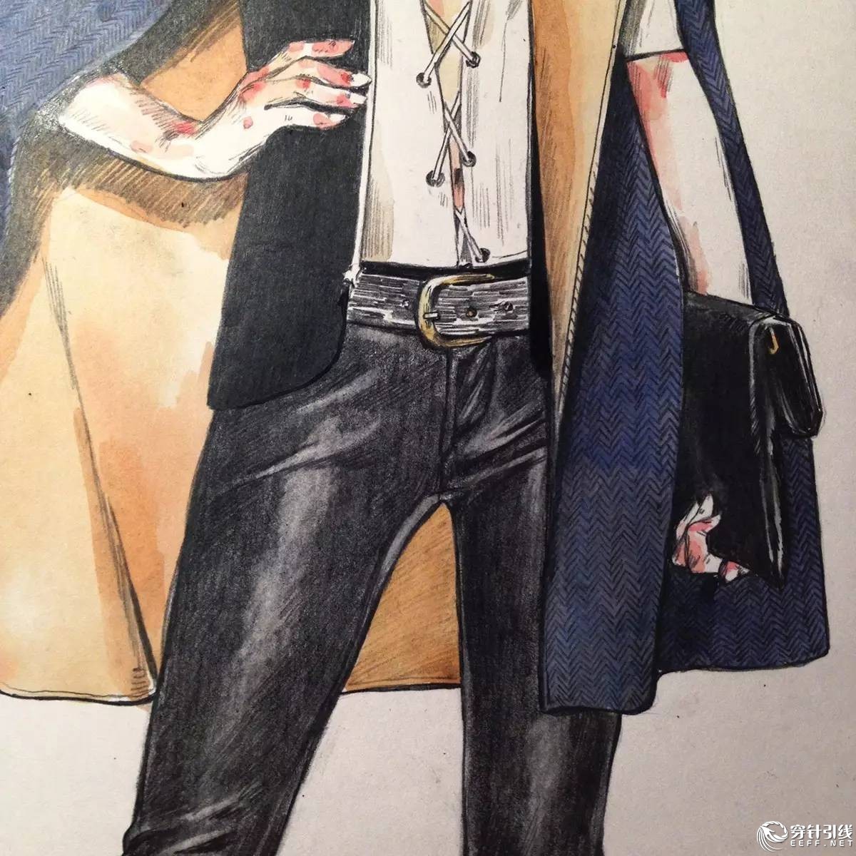 服装设计手绘时装,手绘时尚潮流服装