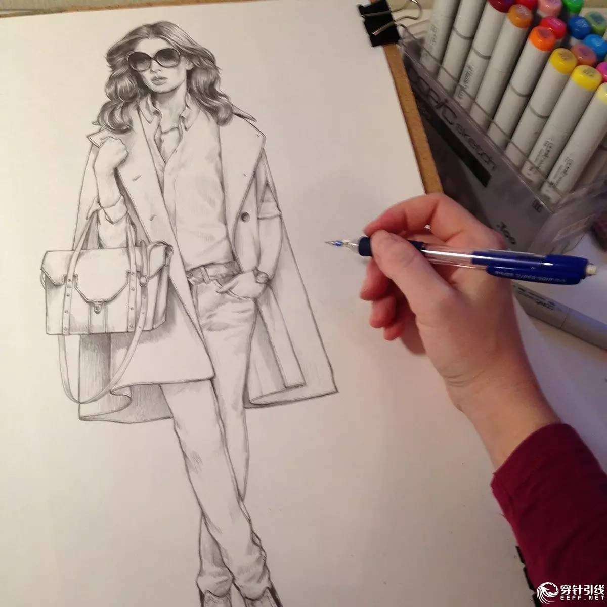 服装设计手绘时装,手绘时尚潮流服装