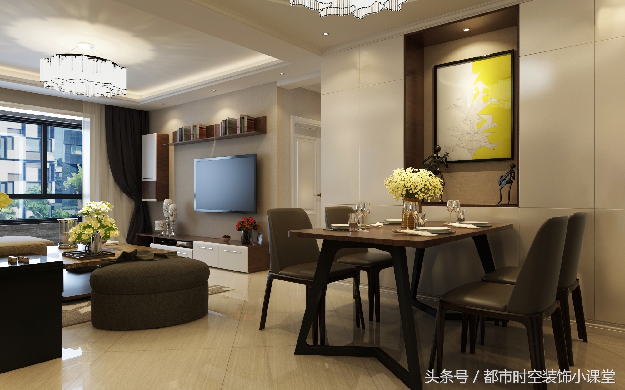 现代简约轻奢风户型图,119平房子现代轻奢风格