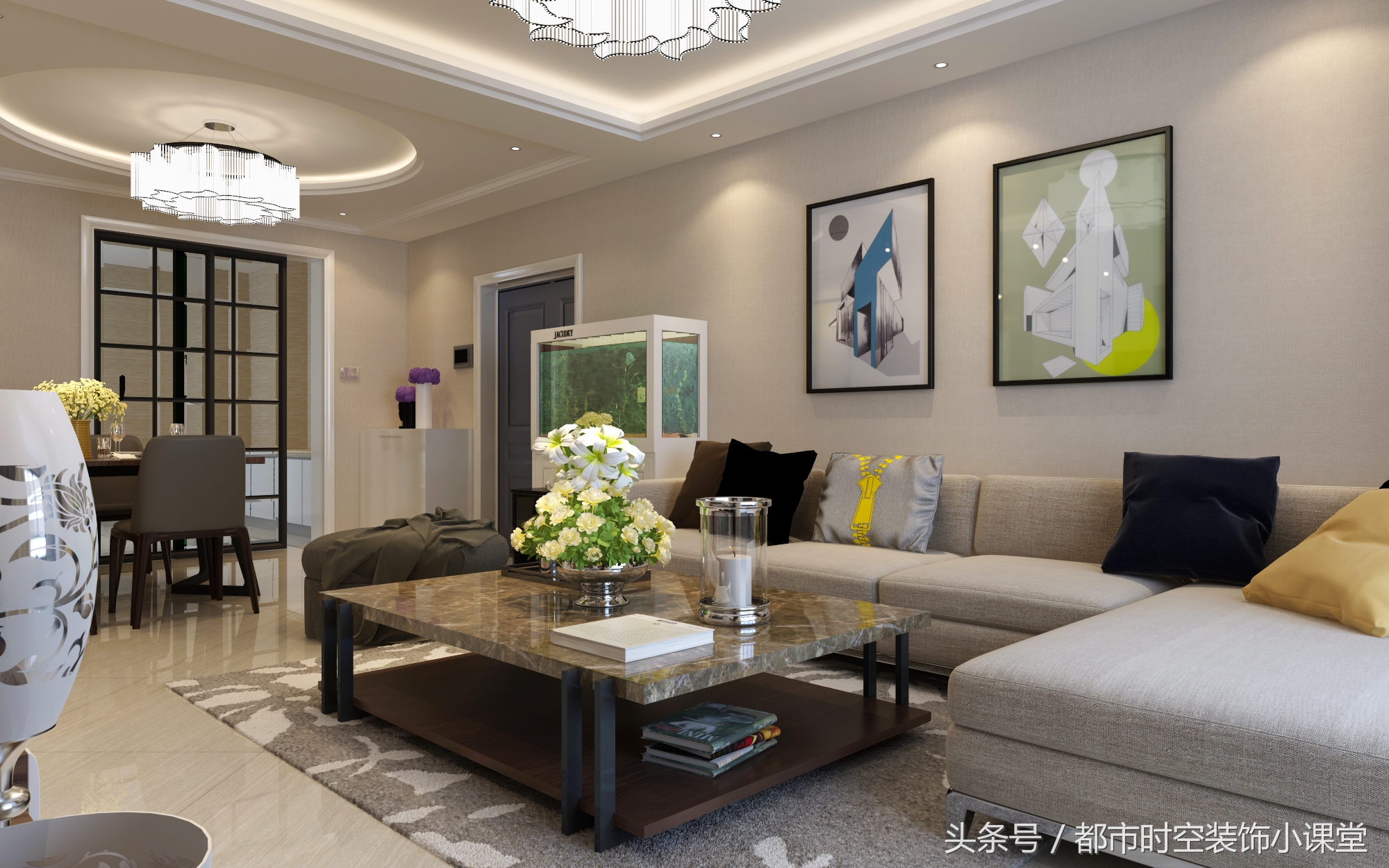 现代简约轻奢风户型图,119平房子现代轻奢风格