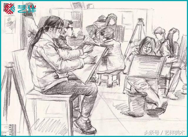 教室一角场景速写临摹,场景速写临摹图片范画