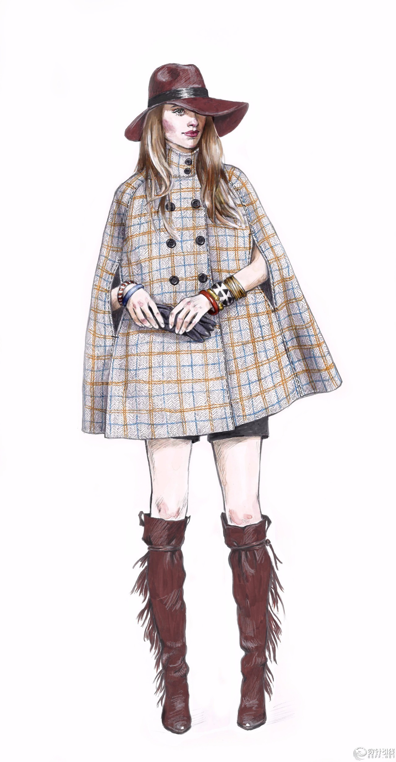 服装设计手绘时装,手绘时尚潮流服装