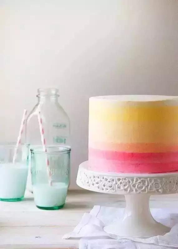 生日蛋糕由紫到蓝渐变色,生日蛋糕渐变色玫瑰花教程