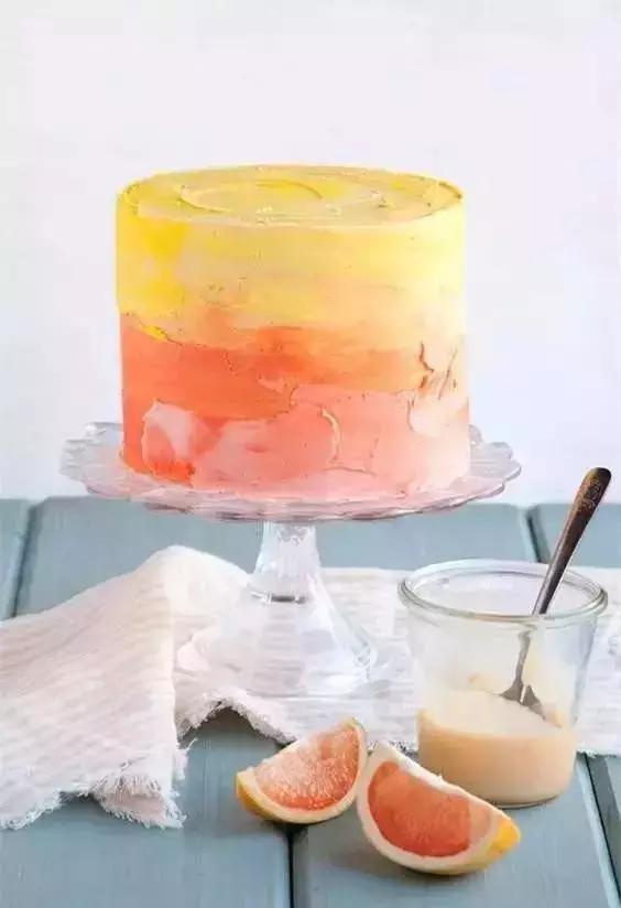 生日蛋糕由紫到蓝渐变色,生日蛋糕渐变色玫瑰花教程