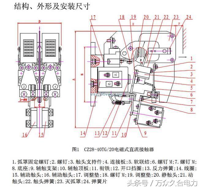 cj20-400a380v接触器怎么接线,交流接触器a1a21314怎么接线