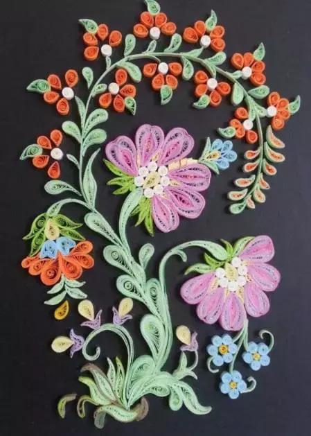 简单立体衍纸纸艺教程,衍纸艺术花朵