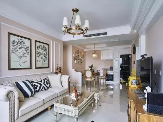 103平米美式小三居装修效果图,100平两居室轻美式装修