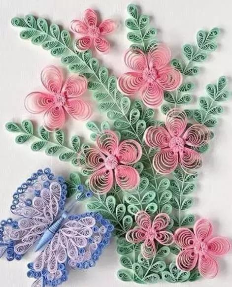 简单立体衍纸纸艺教程,衍纸艺术花朵