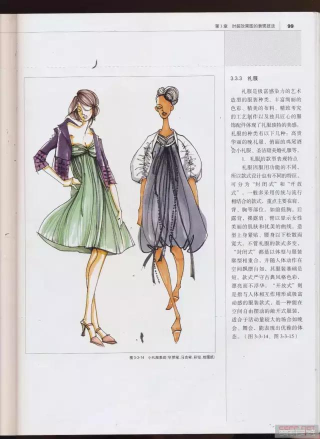 服装插图手绘教程,时装画手绘服装效果图