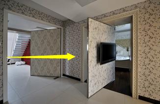 门在电视背景墙中间怎么做隐形门,电视背景墙左右隐形门怎么设计