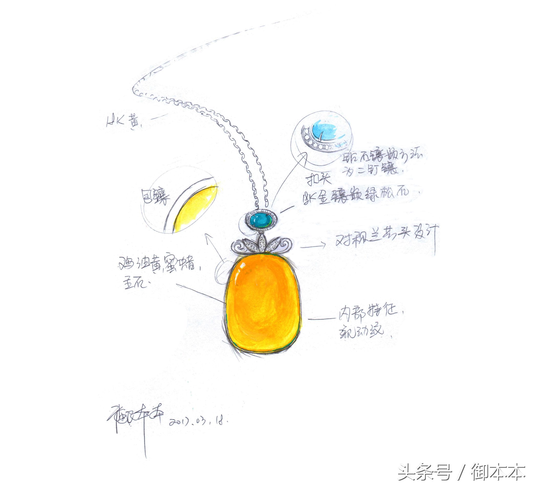 蜜蜡吊坠diy设计款,好看的蜜蜡吊坠