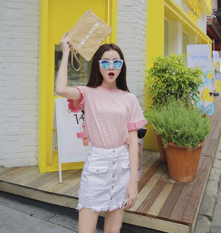 显瘦条纹t恤长袖女,时尚显瘦条纹t恤女装