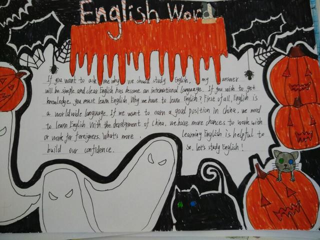 使出洪荒之力画手抄报,英语自画像为主题手抄报